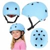 Kask rowerowy dla dziecka  dziecięcy regulowany LED M 55-58cm niebieski
